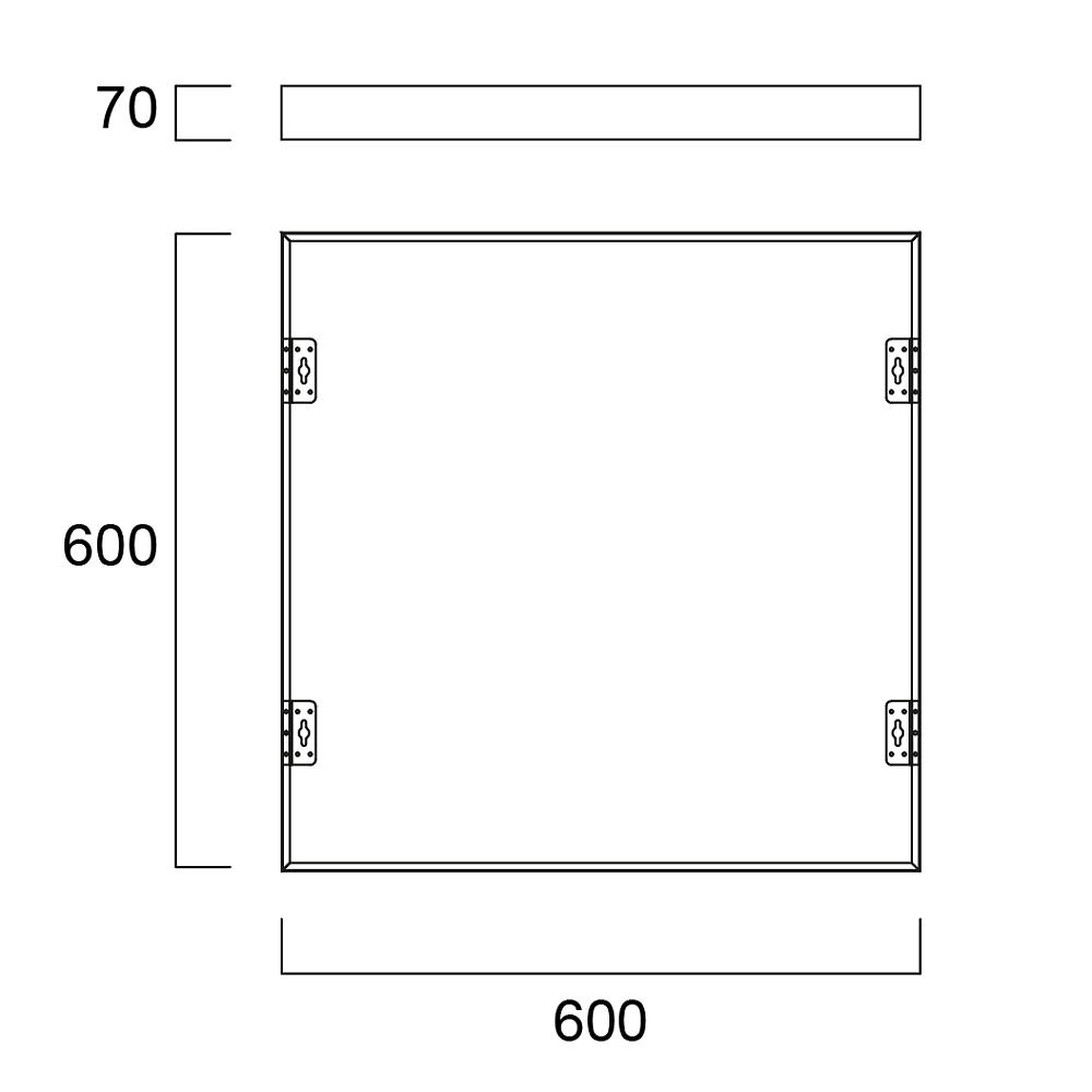 Cadre saillie 600x600x70mm