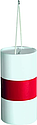 FARDIER CYLINDRIQUE BLANC AVEC BANDE RETRO ROUGE