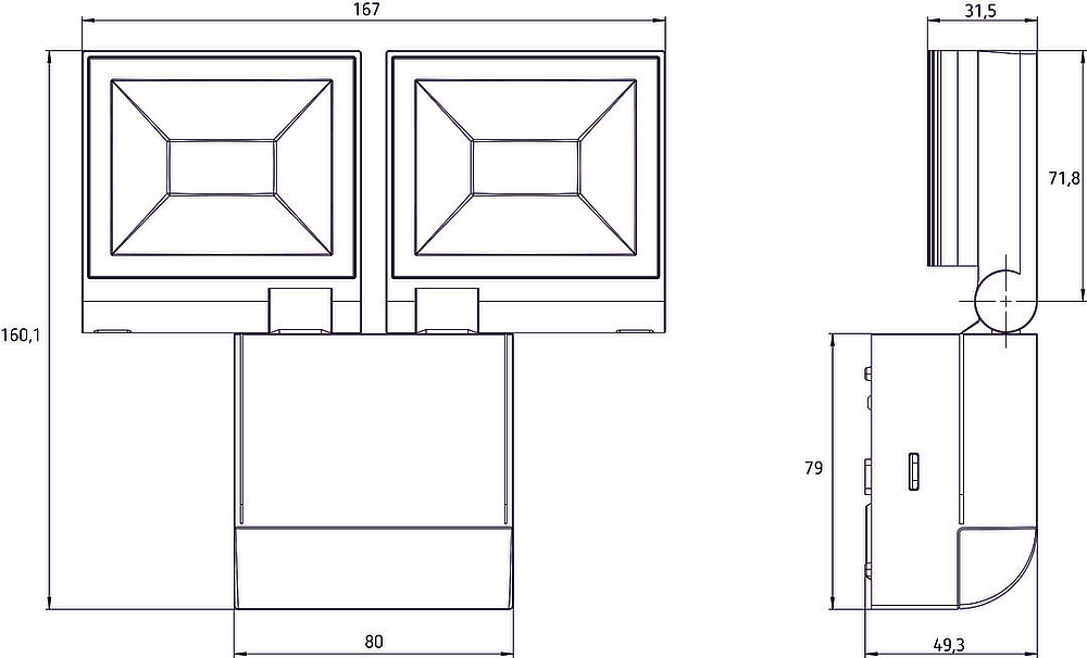 theLeda S20 W noir 3000K