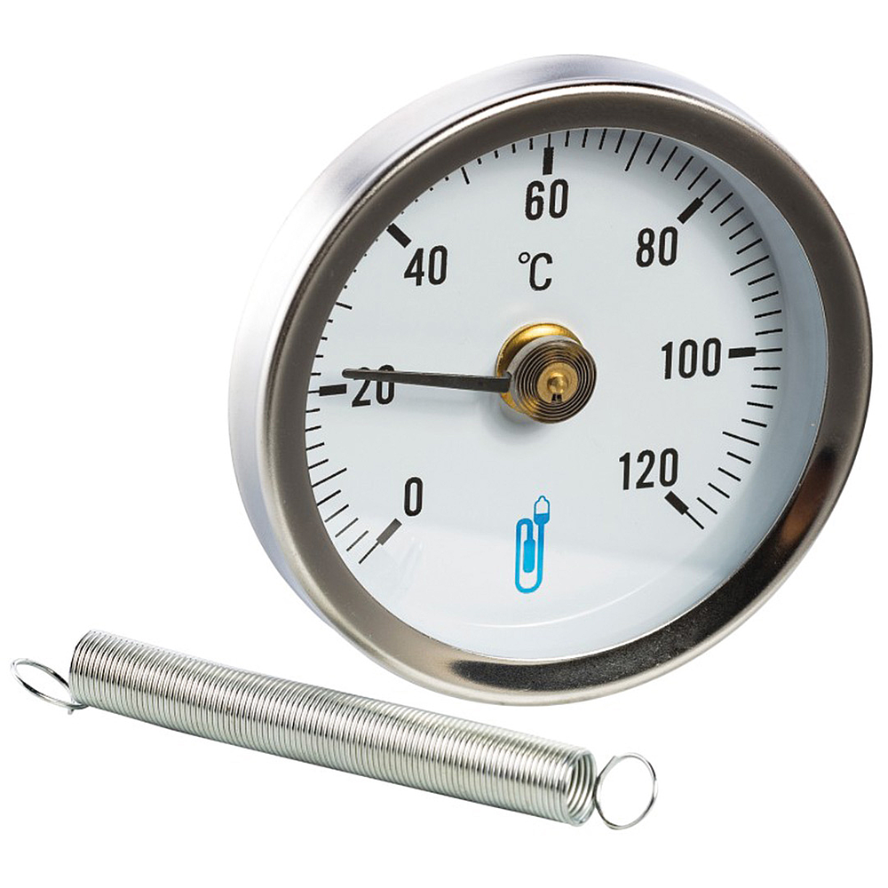 THERMOMETRE APPLIQUE A RESSORT 0 A 120°C CADRAN CIRCULAIRE D63