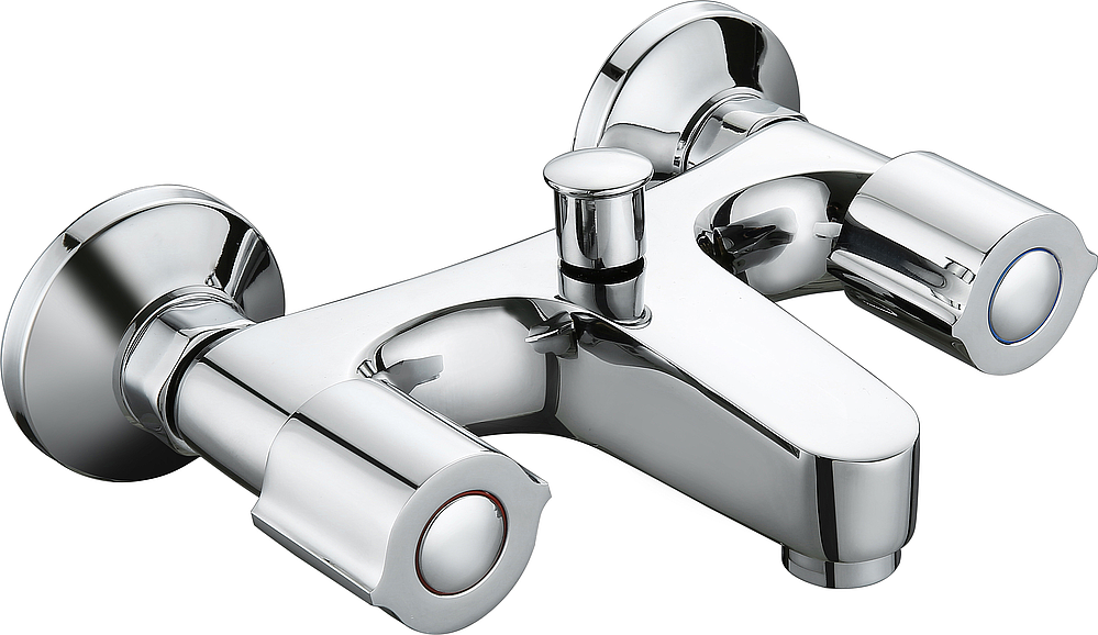 Mélangeur lavabo bec tube têtes 1/2T  vidage laiton  AKVO  Chromé