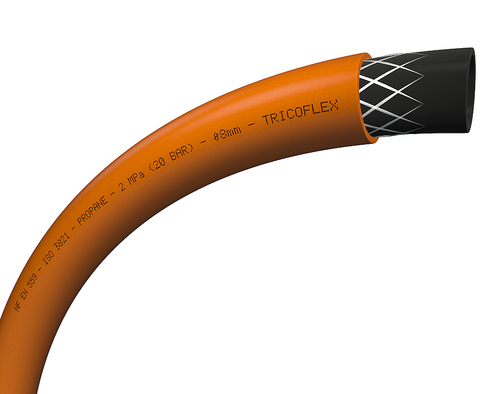 TUYAU SOUDURE PROPANE 10MM   ORANGE   ISO3821