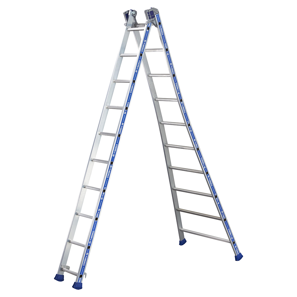 Echelle PLATINIUM TRANSFORMABLE 2 PLANS 2X10 ÉCHELONS - Hauteur déployée 4.88m