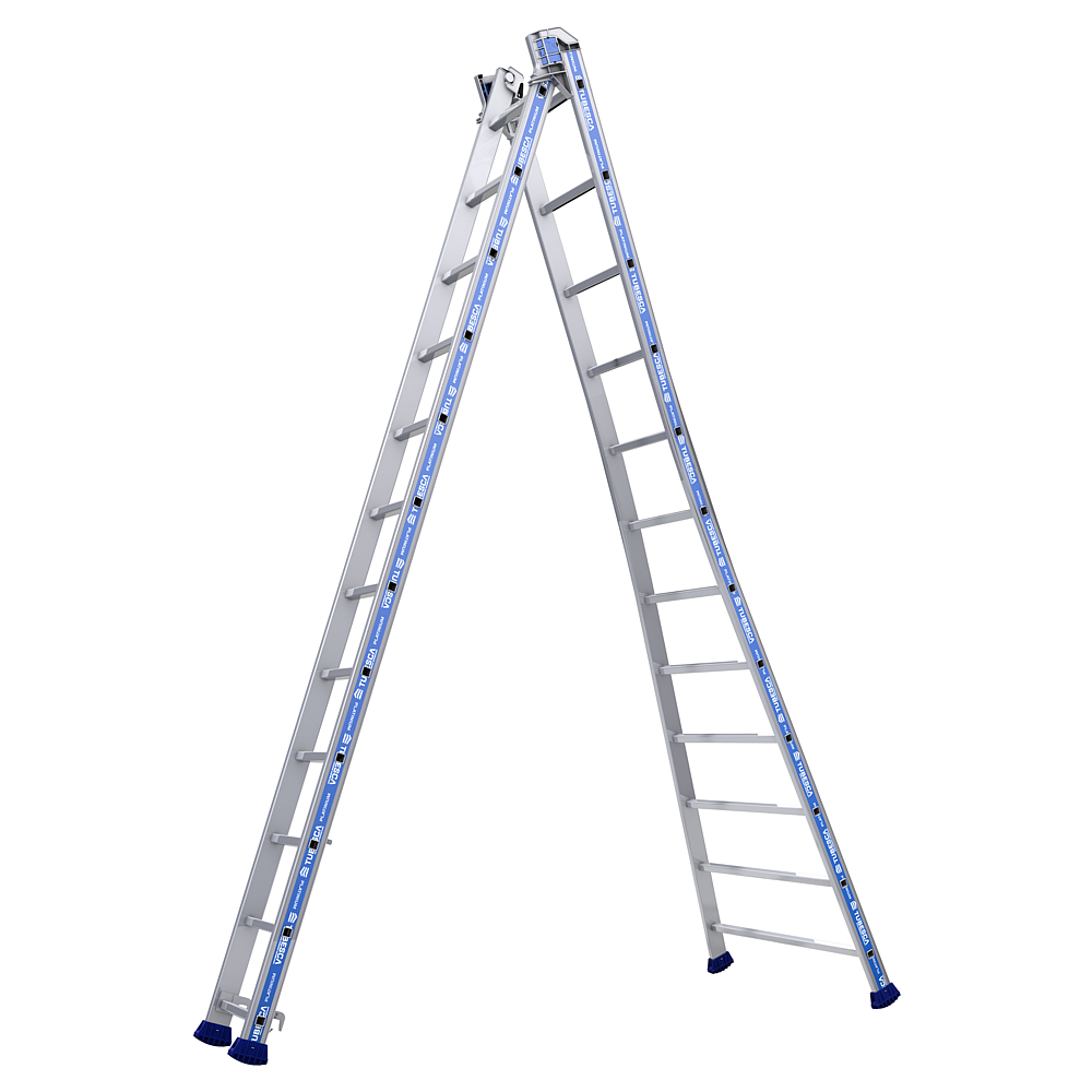 Echelle PLATINIUM TRANSFORMABLE 2 PLANS 2X12 ÉCHELONS - Hauteur déployée 6m