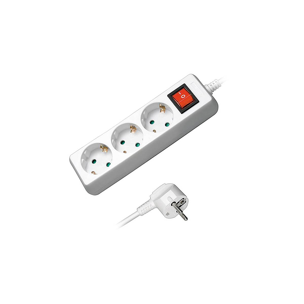 BLOC 3 PRISES+INTER CABLE 1M