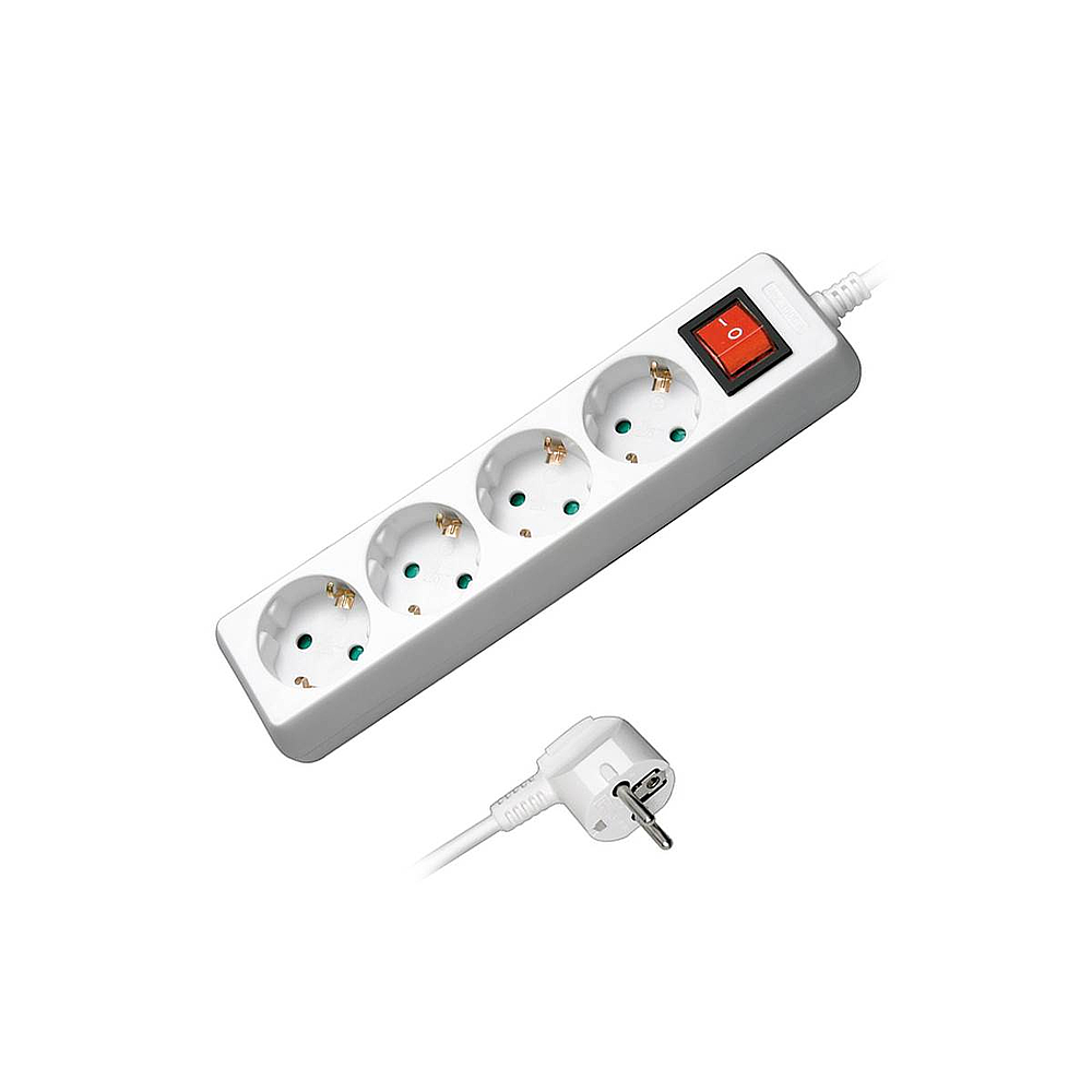 BLOC 4 PRISES+INTER CABLE 1.5