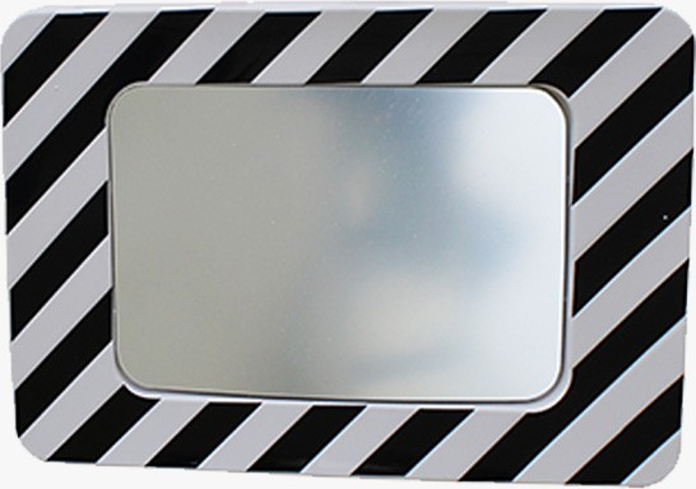 1 x Miroir polycarbonate rectangulaire noir/blanc - 900 x 600mm