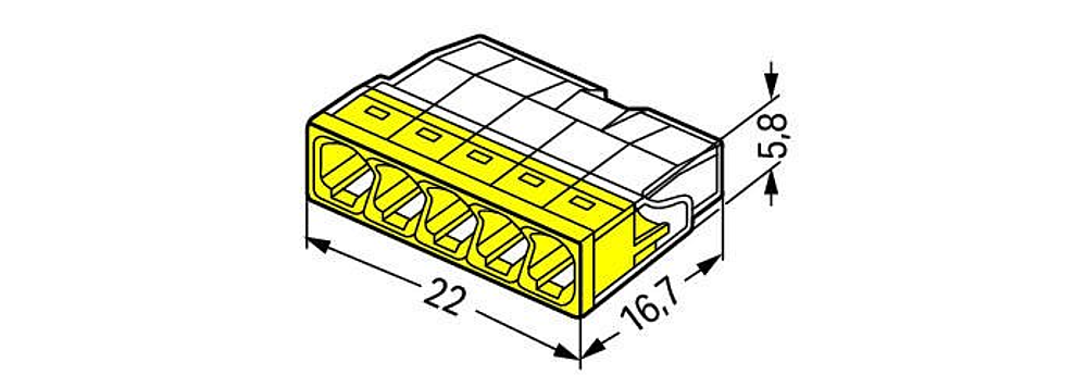Borne WAGO 2273 - 5 x 0,5 à 2,