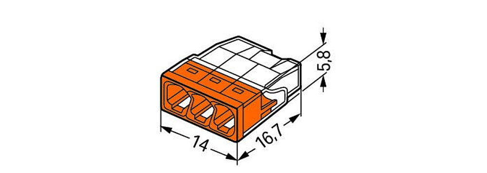 Borne WAGO 2273 - 3 x 0,5 à 2,