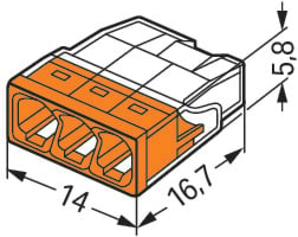Borne WAGO 2273 - 3 x 0,5 à 2,