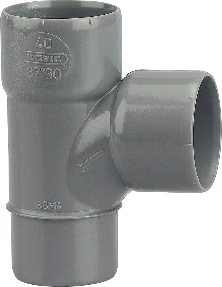 Te PVC Pied de biche 87°30 FFM R.TH18 40mm