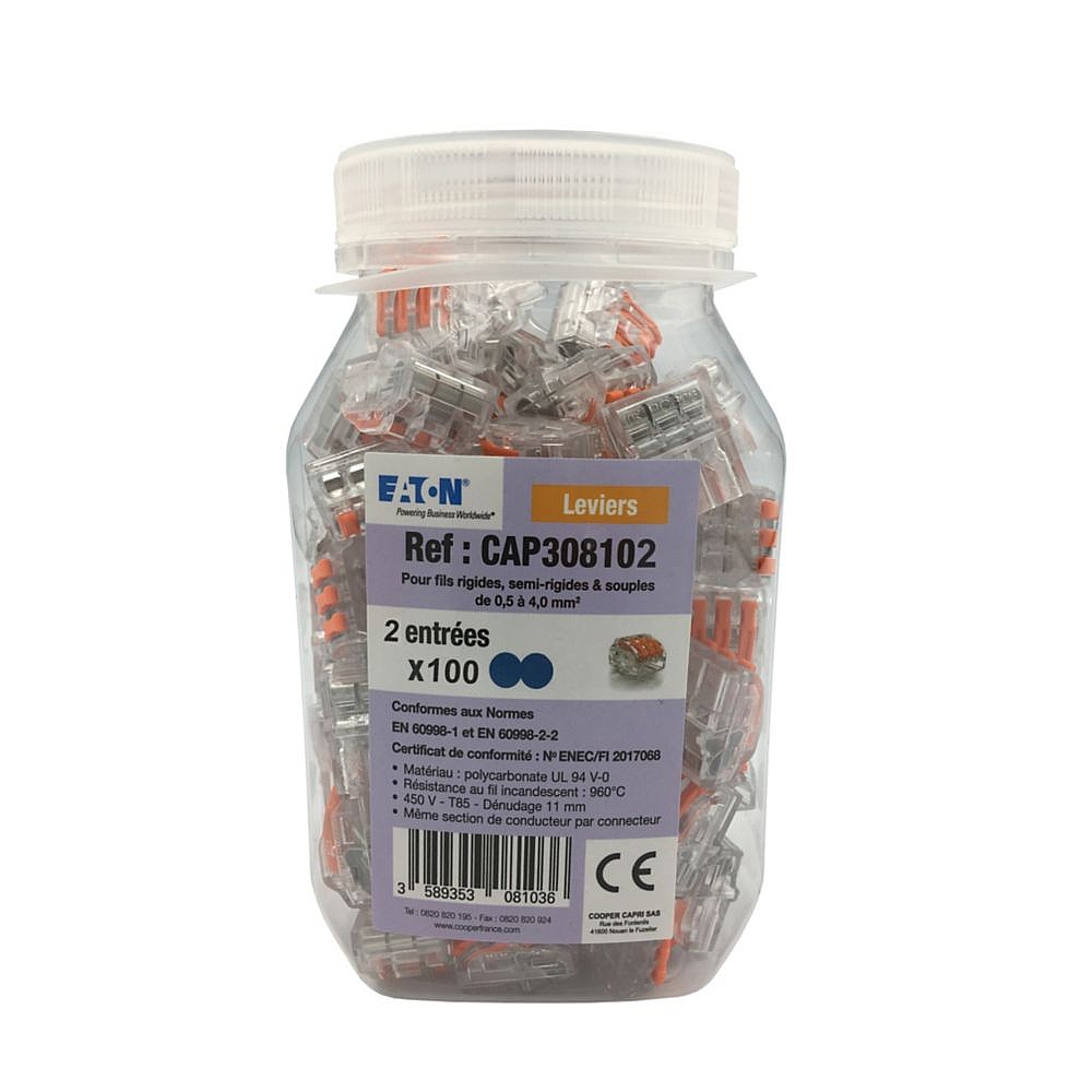 Borne à levier 2 entrées EATON